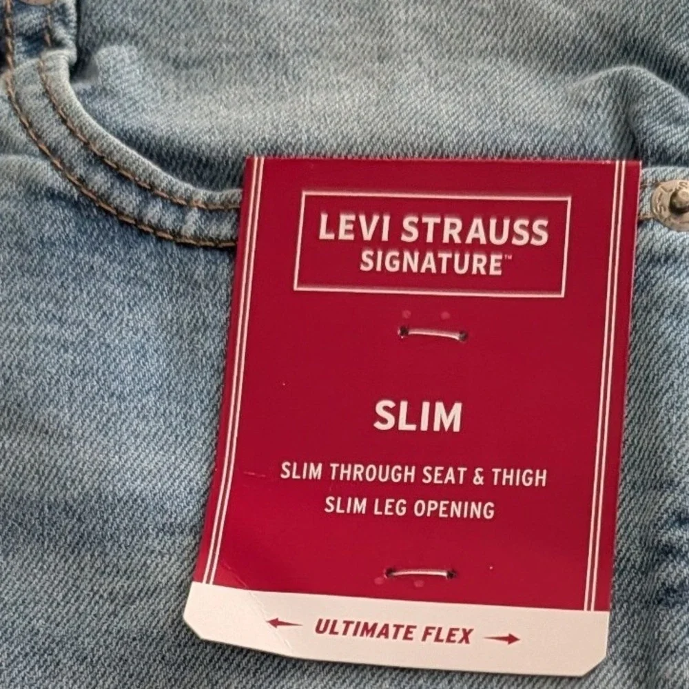 Levi Strauss Signature Men's Slim Fit Flex Jeans 30x32 Light Wash New NWT